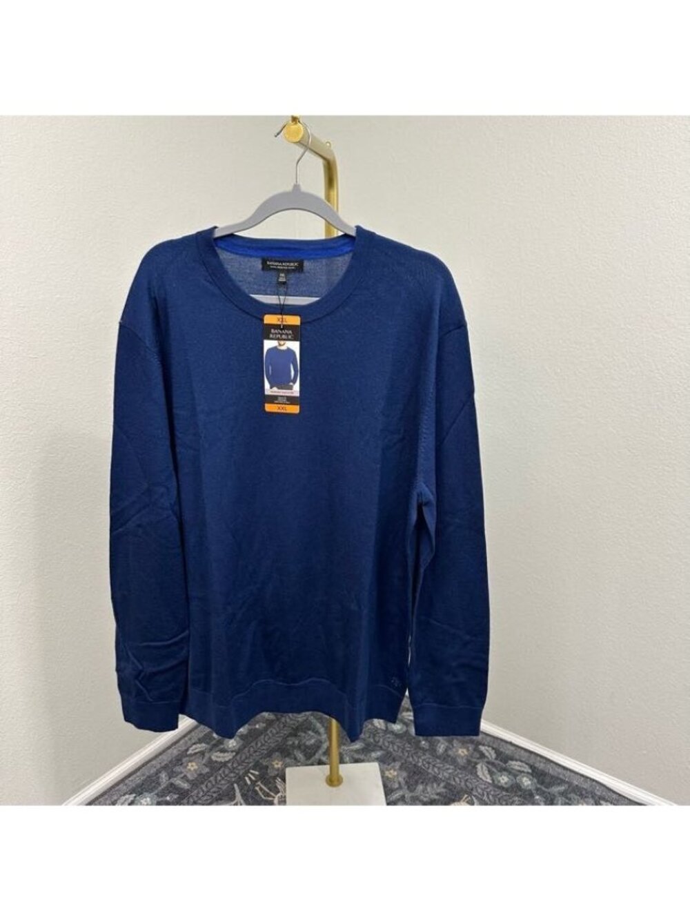 Banana Republic 100% Merino Wool Crew Neck Pull Over Knit Sweater Mens XXL NEW